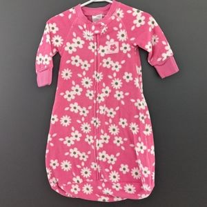 Pink & white fleece zip up sleep sack